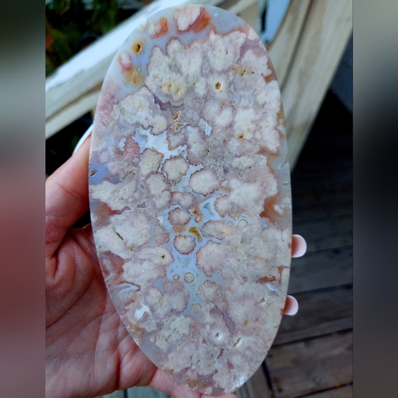 Big Pink Amethyst Blue Flower Agate Slab - Picture 9 of 14